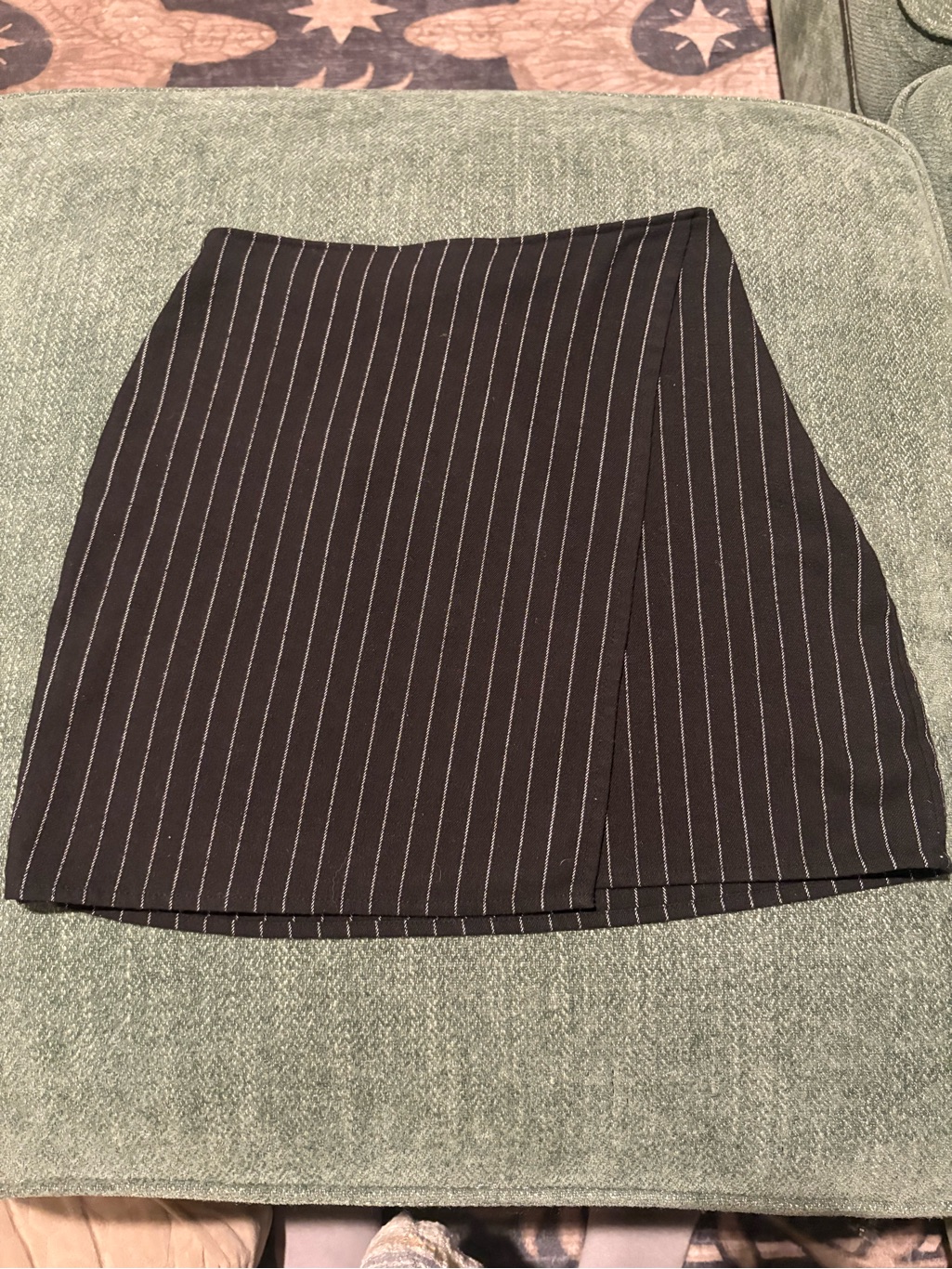 Hollister Black Pinstripe Ultra High Rise Mini Skirt